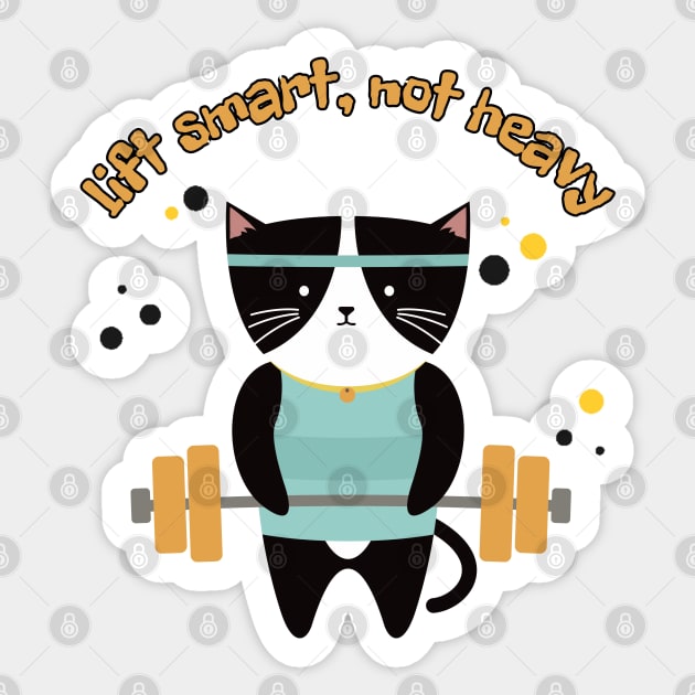 Lift Smart Not Heavy Sticker by LetsGetInspired